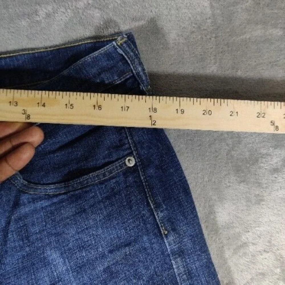 Levis Jeans Mens 36x28 Dark Wash Original Fit Button Fly Denim‎ Distressed *